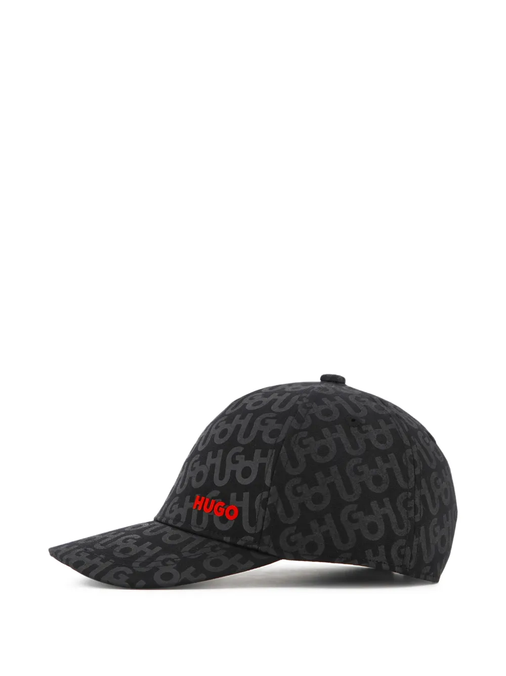 HUGO KIDS Pet met monogram-patroon en logo-patch Zwart