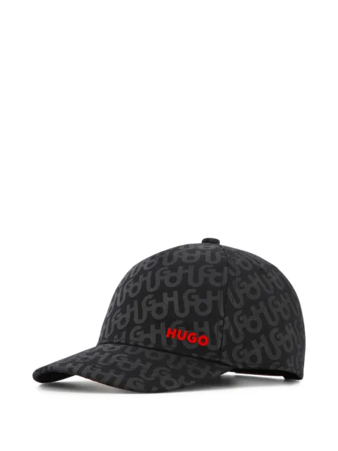 HUGO KIDS monogram-pattern logo-patch cap