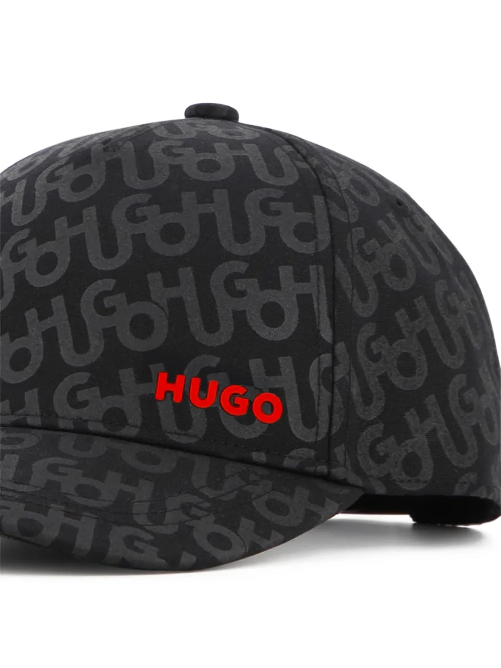 HUGO KIDS Pet met monogram-patroon en logo-patch Zwart