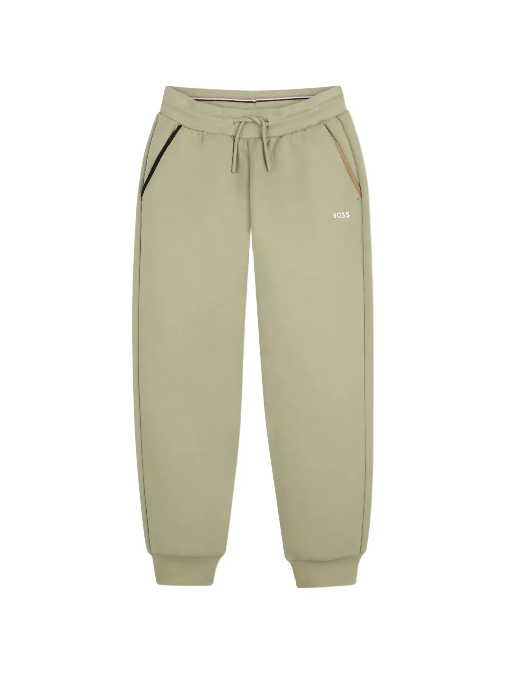 BOSS Kidswear Katoenen trainingspak met logo-print en capuchon Groen