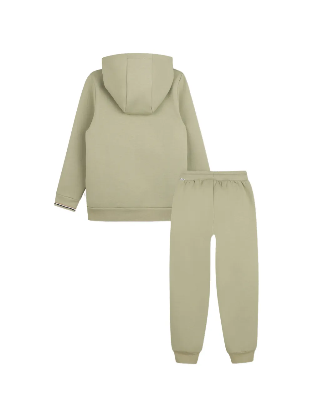 BOSS Kidswear Katoenen trainingspak met logo-print en capuchon Groen