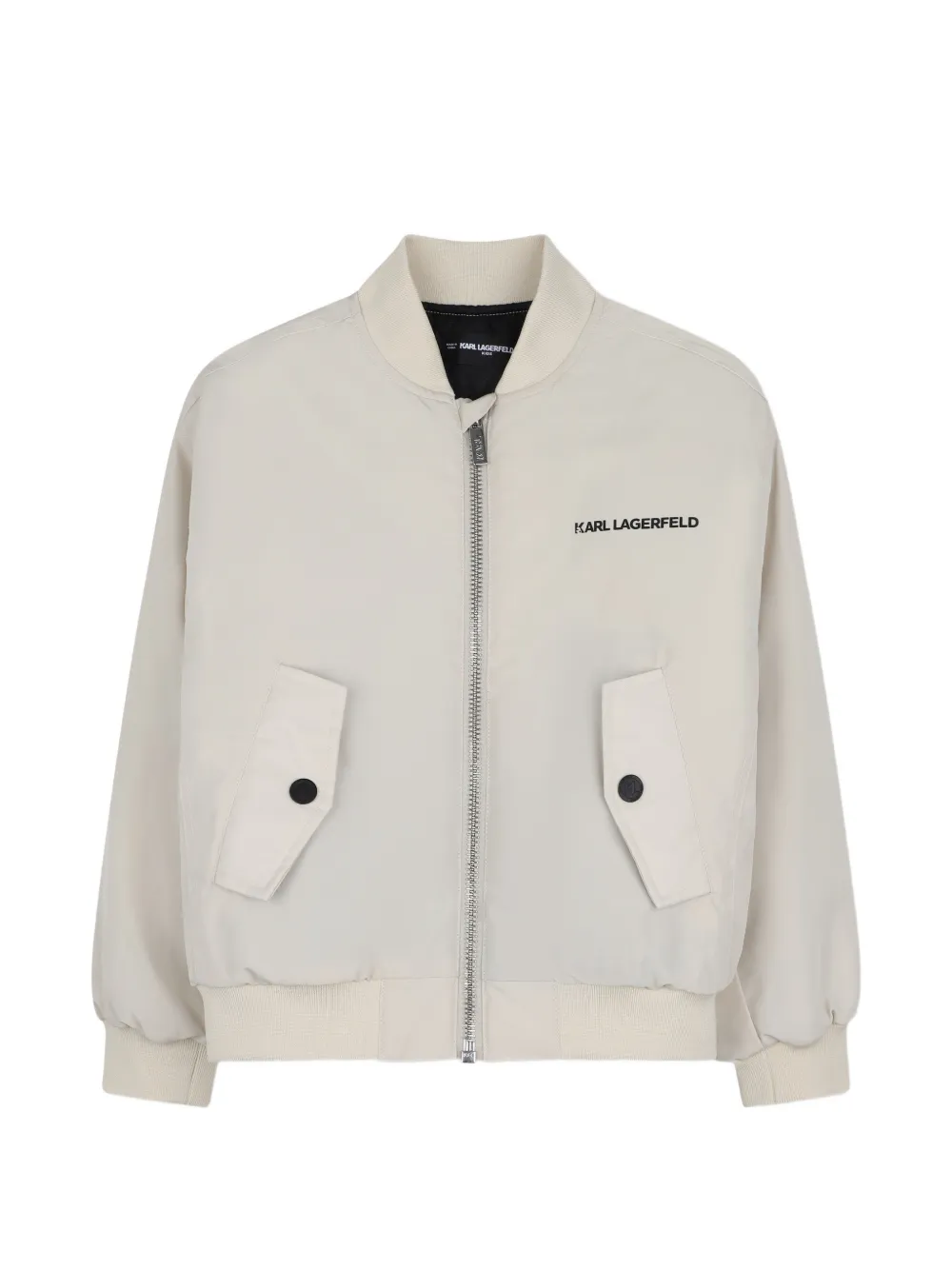 Karl Lagerfeld Kids Bomberjacke mit Logo-Print - Weiß