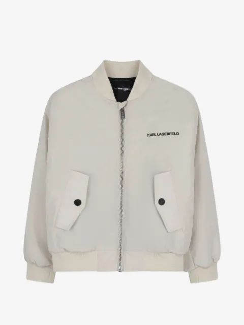 Karl Lagerfeld Kids Jaqueta bomber com estampa de logo