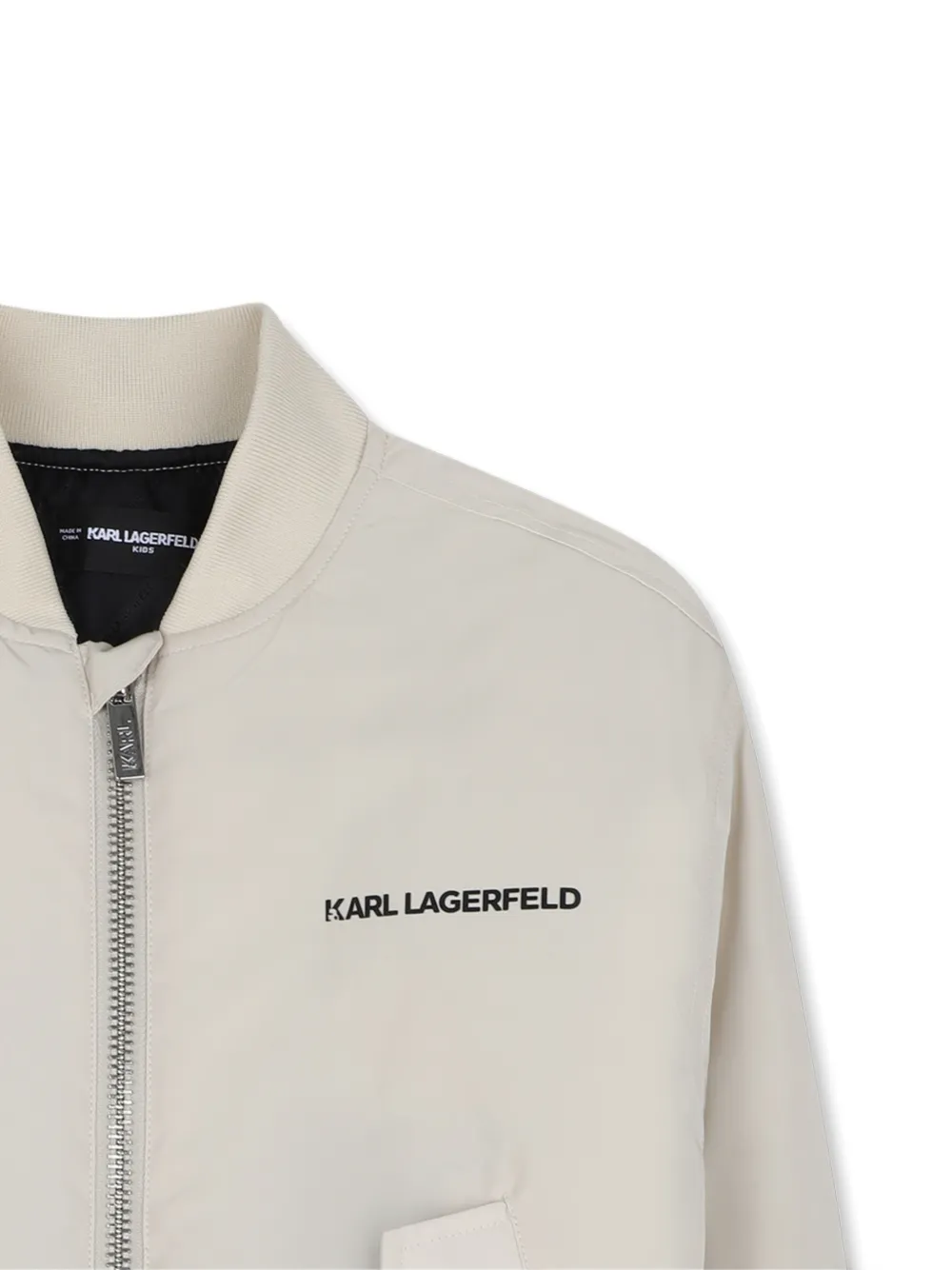 Karl Lagerfeld Kids Bomberjack met logoprint Wit