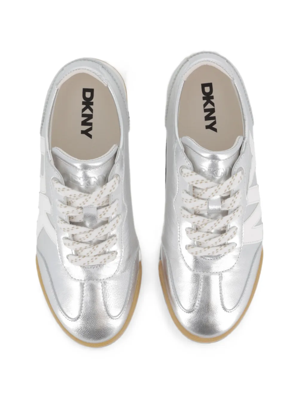 Dkny Kids logo-patch sneakers Zilver