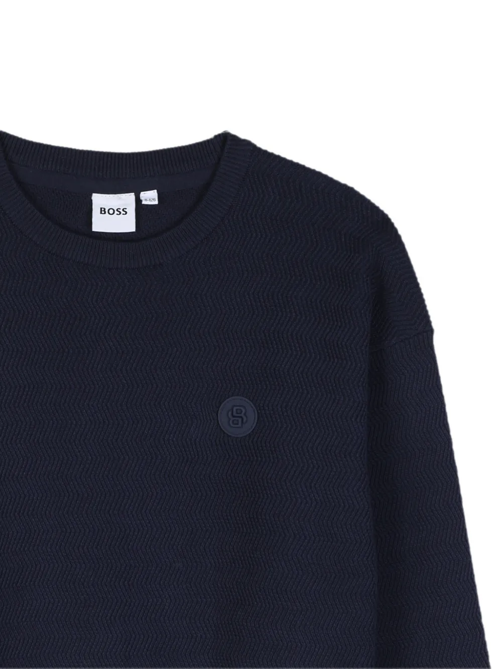 BOSS Kidswear logo-patch sweater Blauw