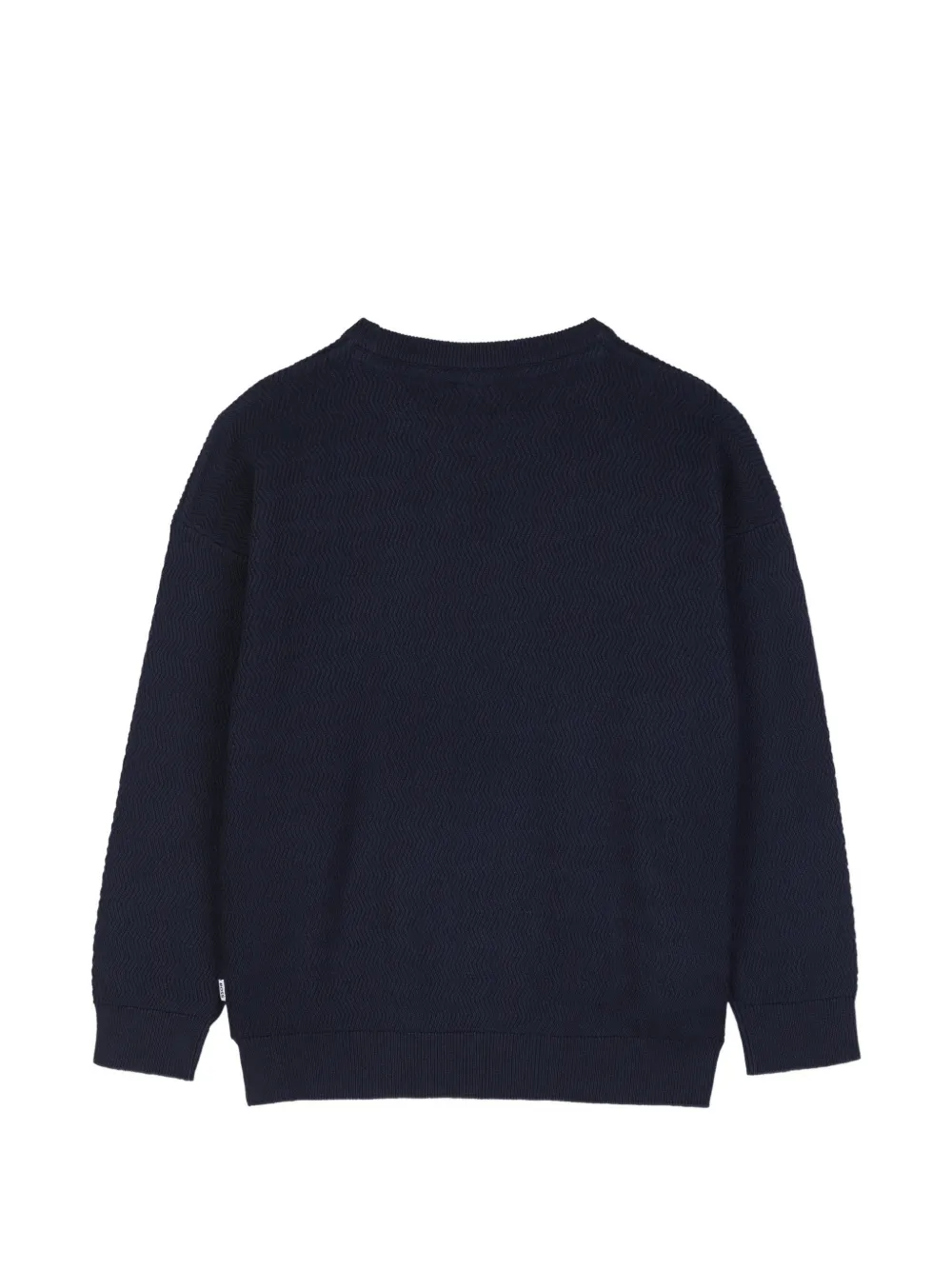 BOSS Kidswear logo-patch sweater Blauw