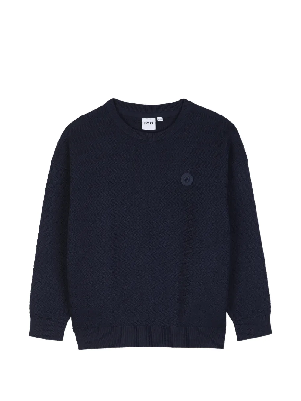 BOSS Kidswear logo-patch sweater Blauw