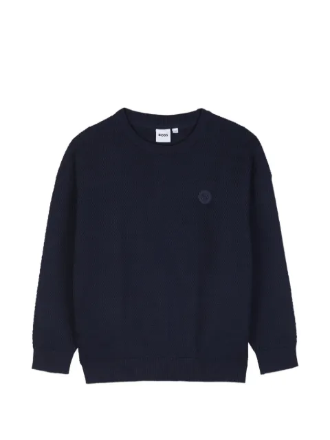 BOSS Kidswear logo-patch sweater