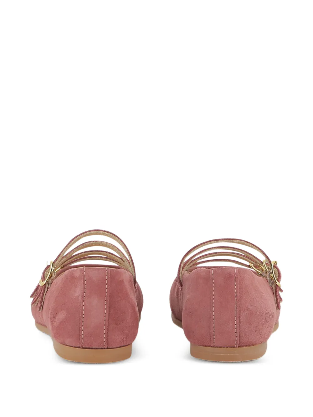 Chloé Kids Leren ballerina's met gespsluiting Roze