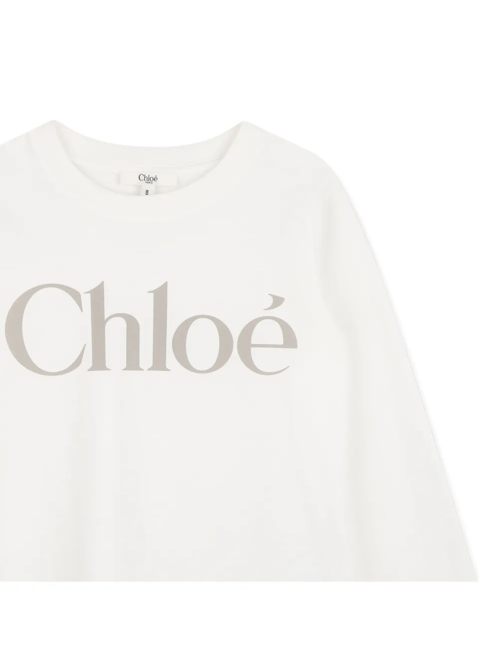 Chloé Kids T-shirt met lange mouwen en logo-print Wit