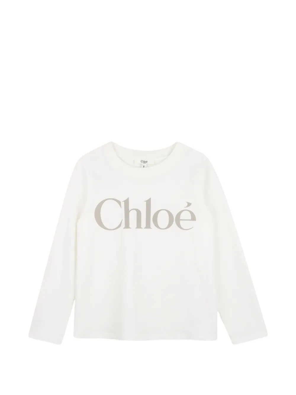 Chloé Kids logo-print long-sleeve T-shirt - Bianco