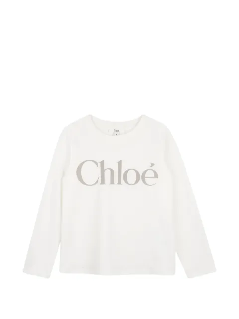 Chloé Kids logo-print long-sleeve T-shirt