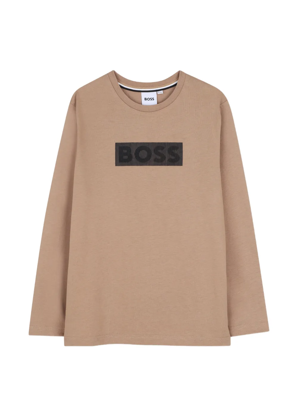 BOSS Kidswear logo-print long-sleeve T-shirt - Braun