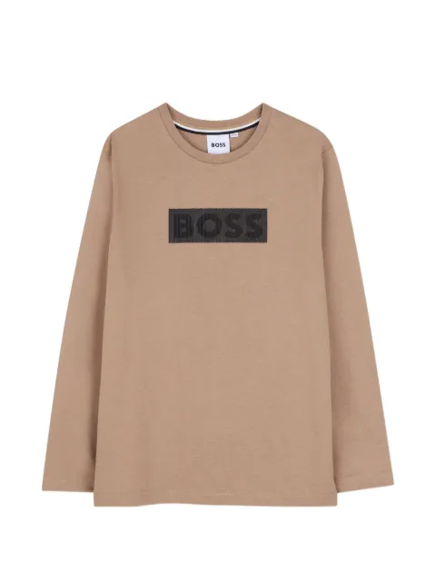 BOSS Kidswear T-shirt med lange ærmer og logotryk