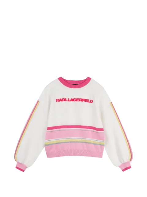 Karl Lagerfeld Kids logo-intarsia striped jumper