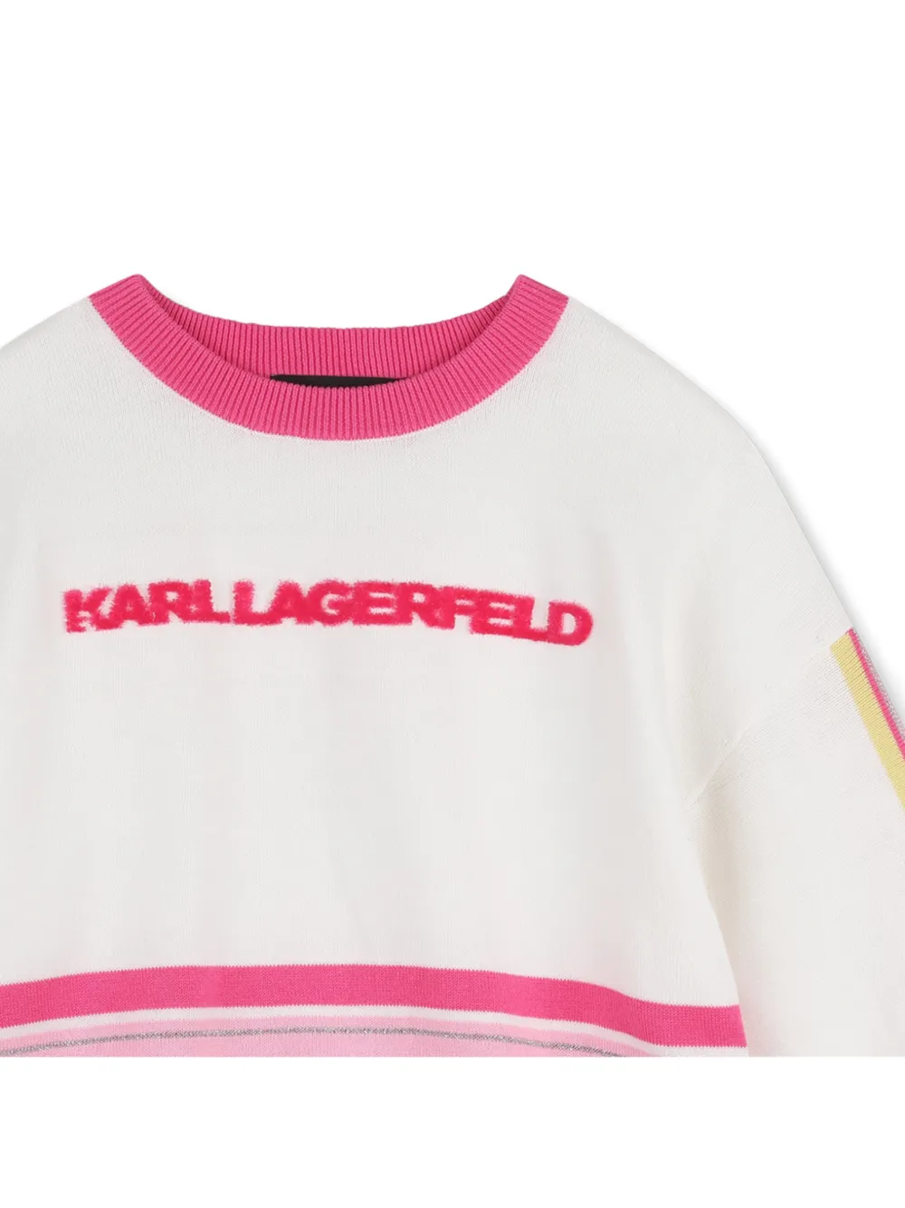 Karl Lagerfeld Kids Gestreepte trui Wit