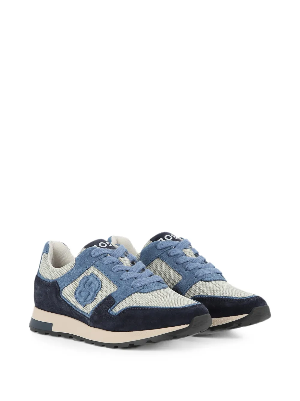 BOSS Kidswear Sneakers met vlakken en Double B-monogram Blauw