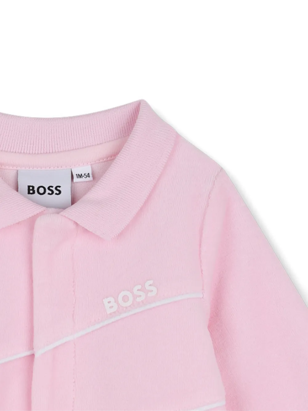 BOSS Kidswear Pyjama met logo-print en kraag Roze