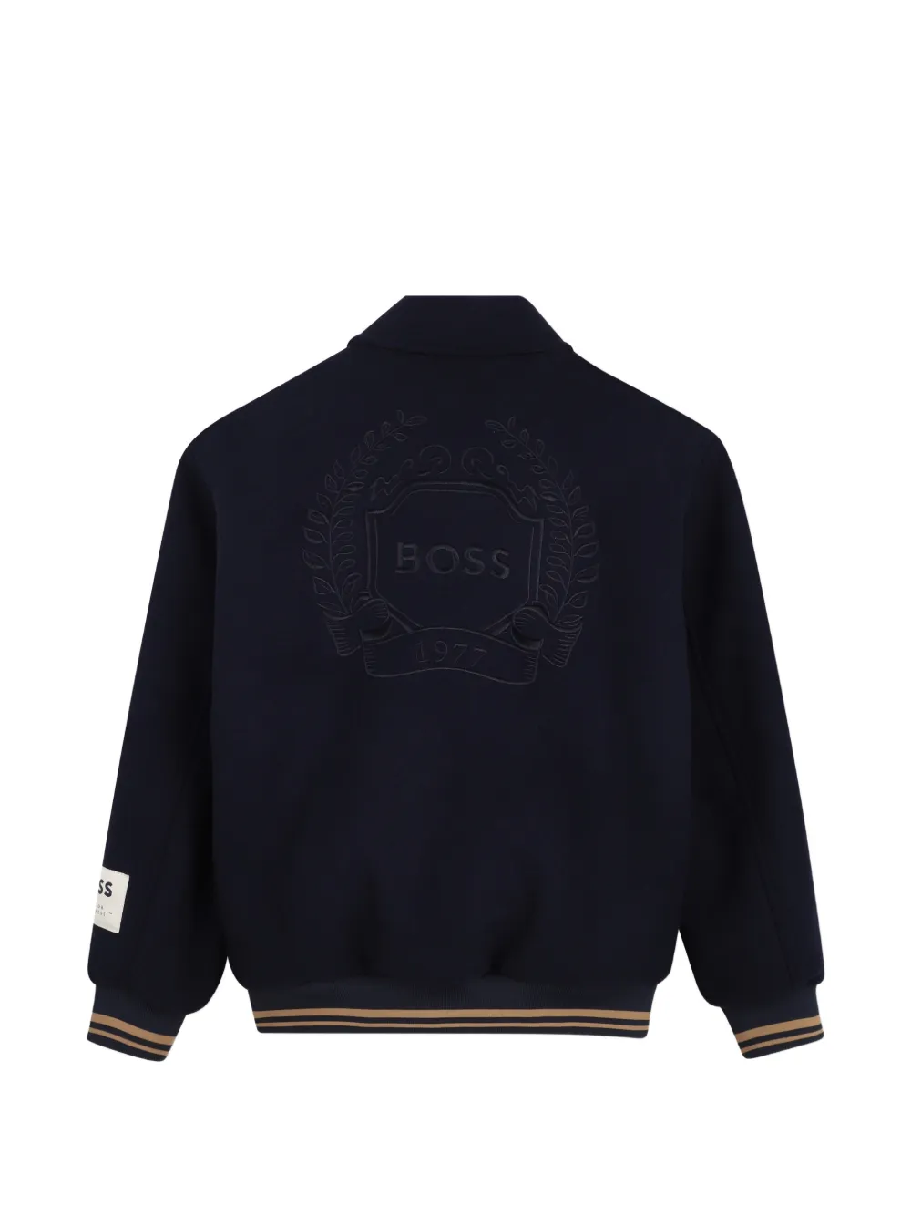 BOSS Kidswear Jack met geborduurd logo en gestreepte afwerking Blauw