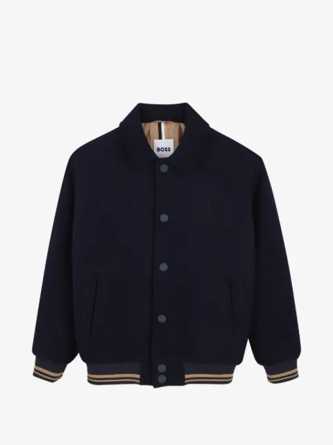 BOSS Kidswear logo-embroidered striped-trim jacket