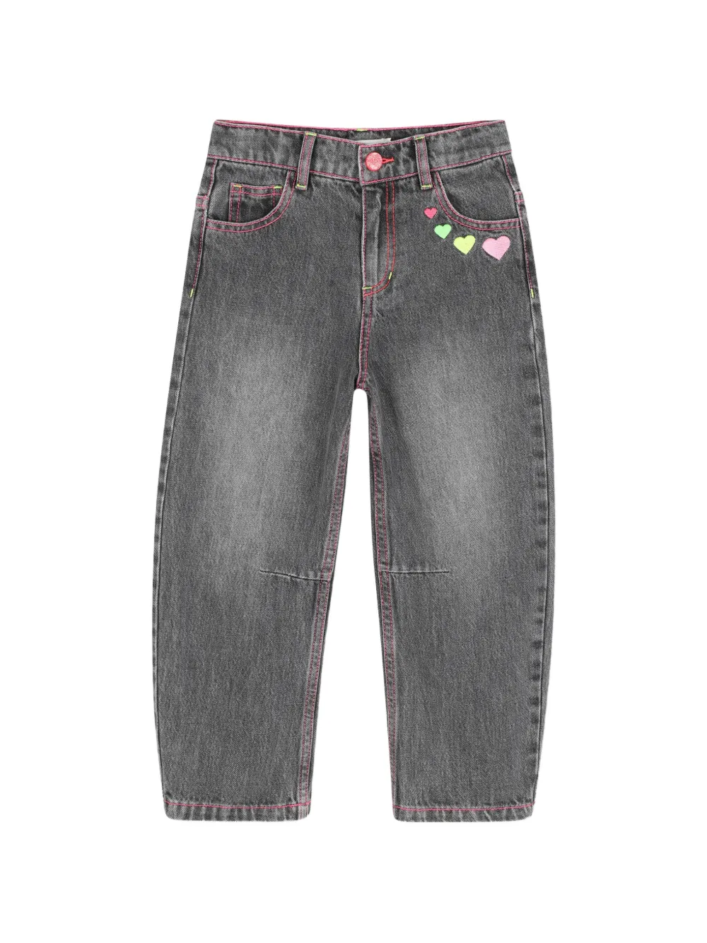 Billieblush heart-embroidered jeans - Grigio