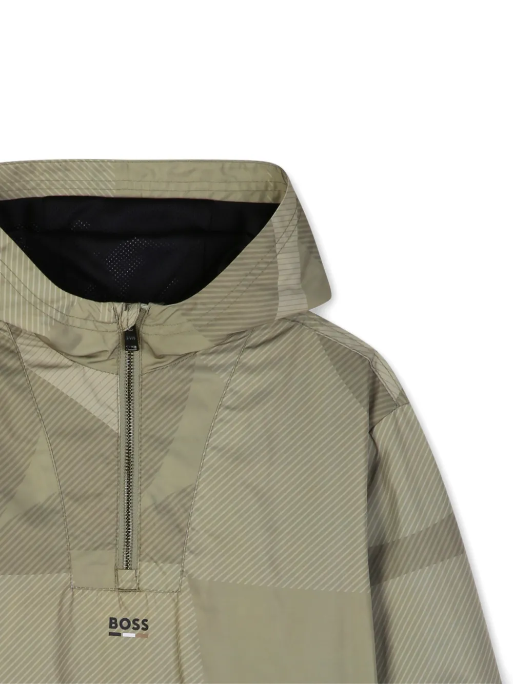 BOSS Kidswear Windjack met geometrische print en capuchon Groen