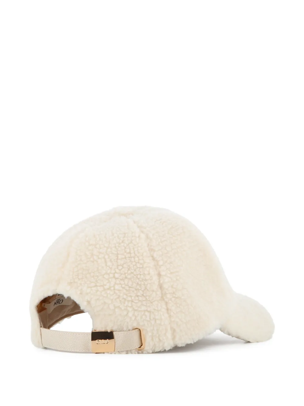 Chloé Kids Fleece pet met logo-plakkaat Beige