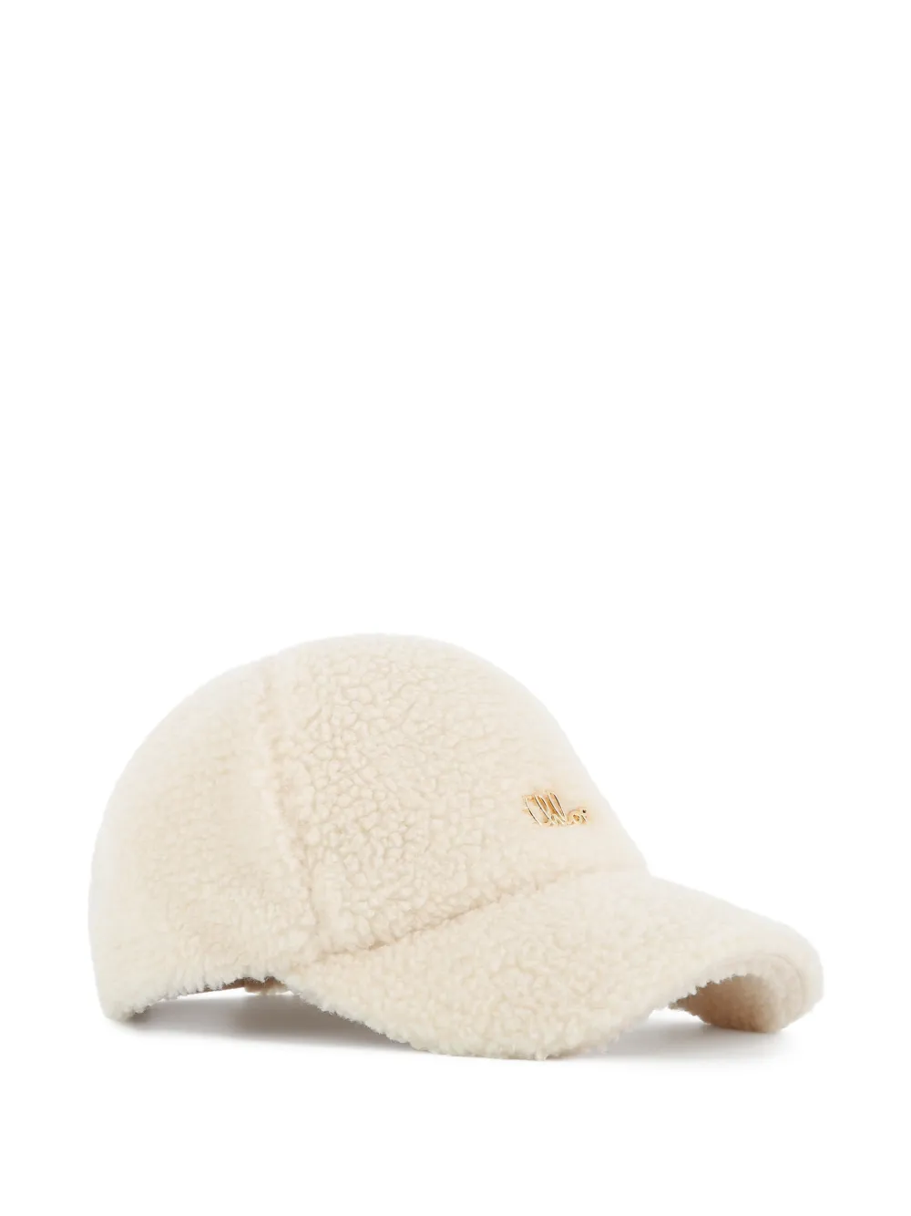 Chloé Kids Fleece pet met logo-plakkaat Beige