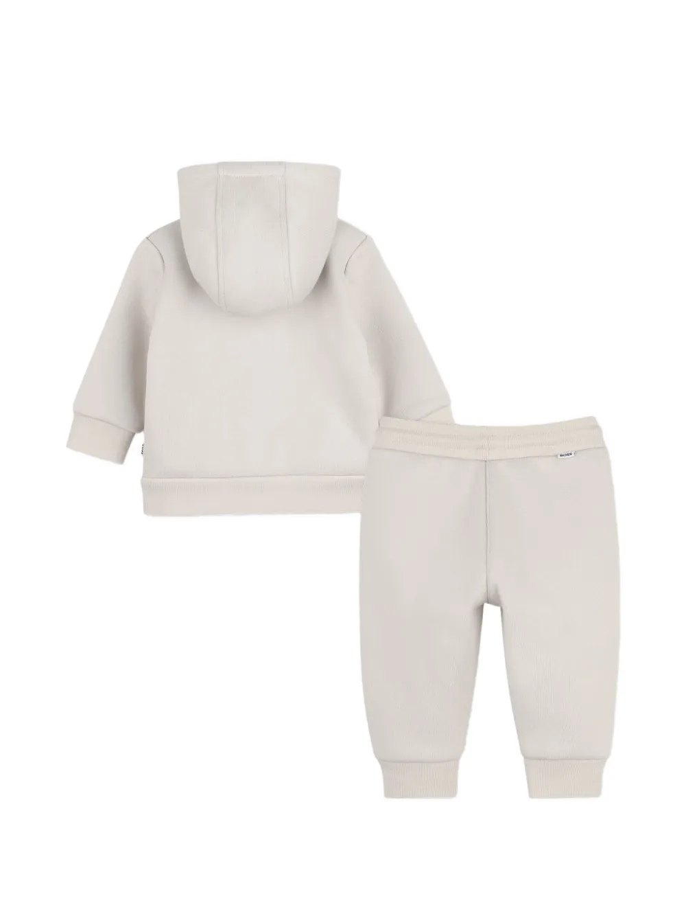 BOSS Kidswear Hoodie en broek met logo-patch Beige