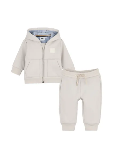 BOSS Kidswear logo-patch hoodie trousers set
