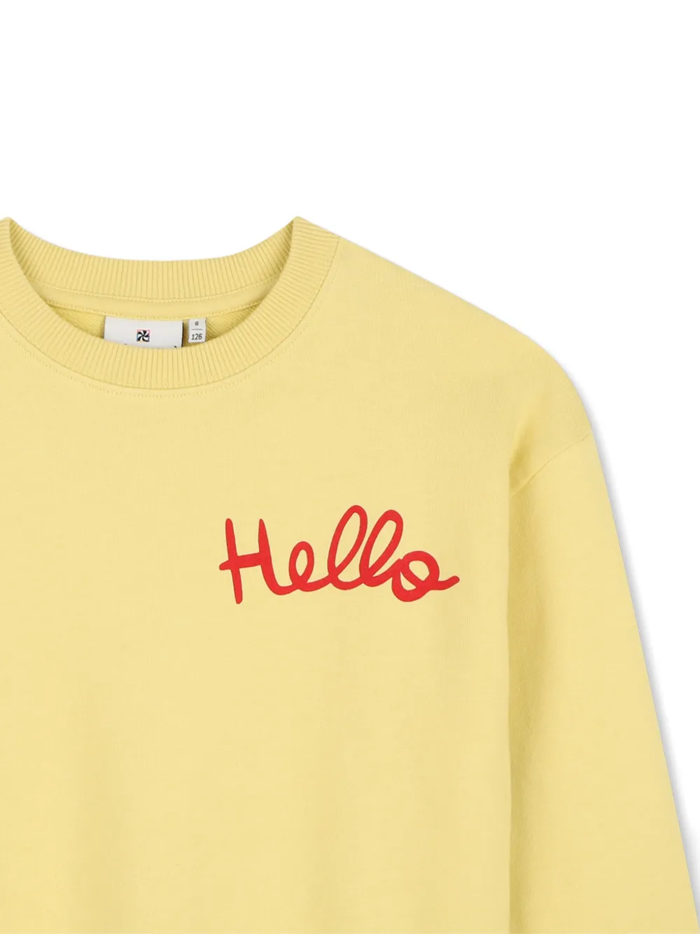 Kids Around Sweater met geborduurde tekst Geel