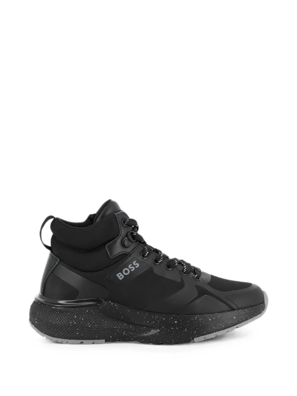 BOSS Kidswear logo-print high-top sneakers Zwart