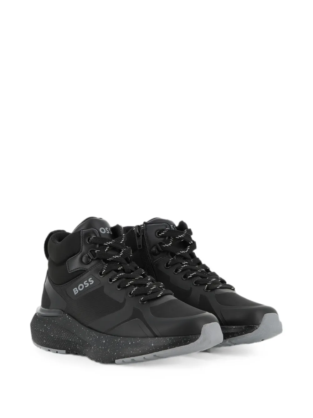 BOSS Kidswear High-Top-Sneakers mit Logo-Print - Schwarz