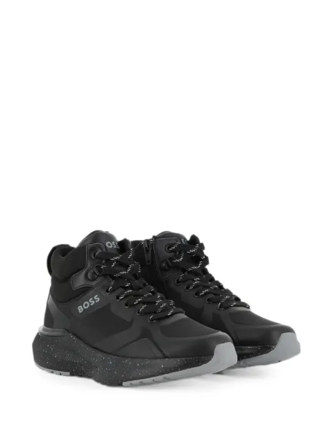 BOSS Kidswear logo-print high-top sneakers