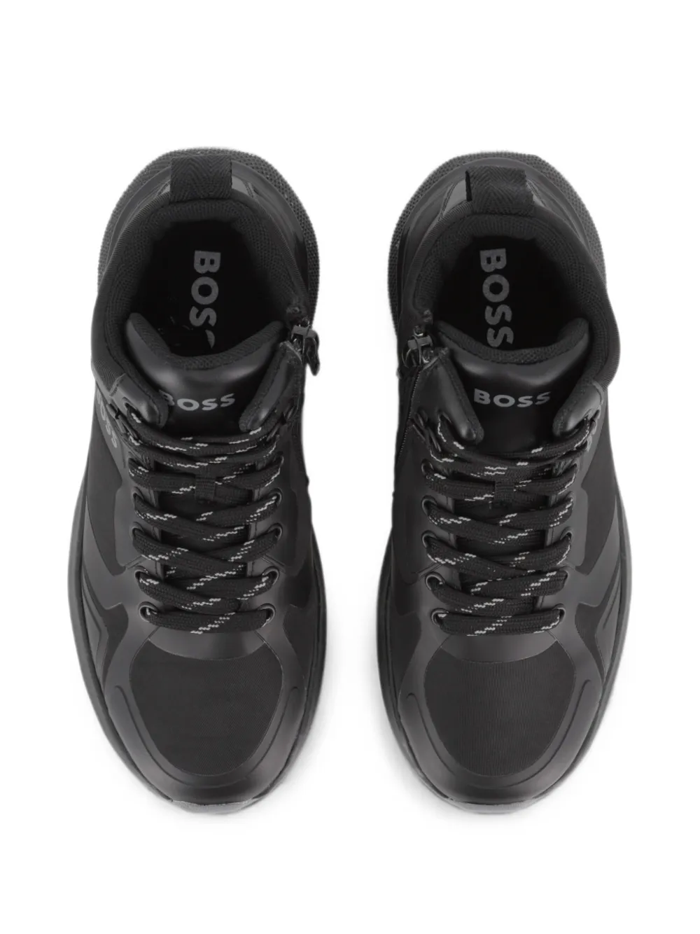 BOSS Kidswear logo-print high-top sneakers Zwart