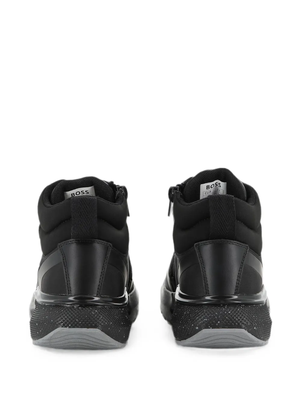 BOSS Kidswear logo-print high-top sneakers Zwart