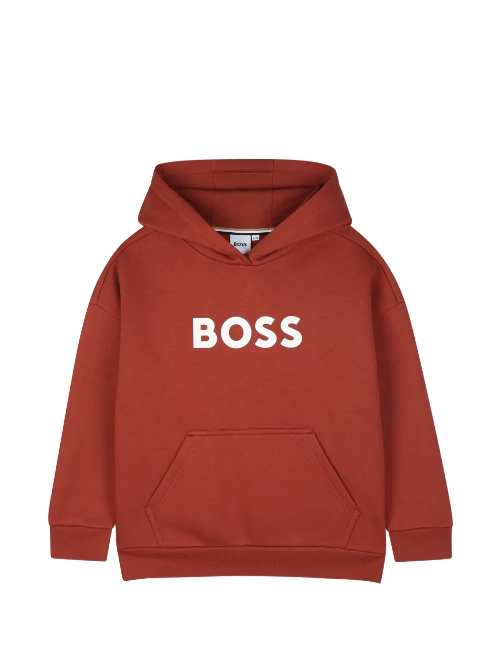 BOSS Kidswear Felpa in cotone con logo e cappuccio - Rosso