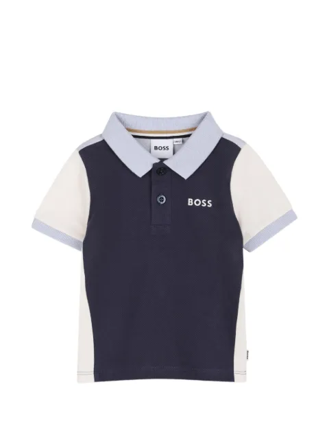 BOSS Kidswear colour-block piqué polo shirt
