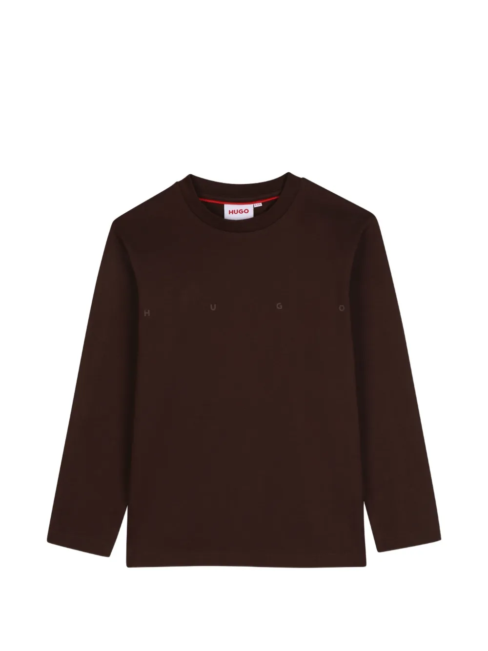 HUGO KIDS T-shirt a maniche lunghe con logo - Marrone