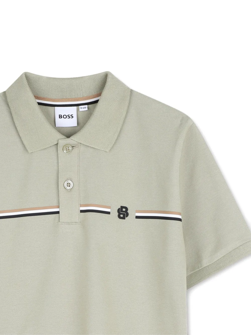 BOSS Kidswear Poloshirt met streepdetail Grijs