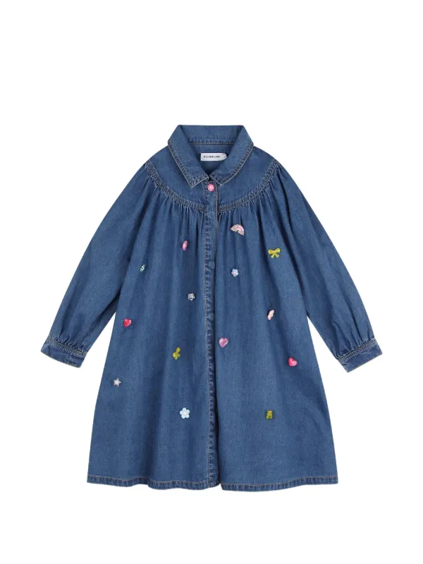 billieblush denim dress Embellished Gathered | Blue Long sleeve Wood Options:Smoked Oak فستان زفاف دانتيل وشيفون Women's Indo Western Birthday This Billieblush dress is