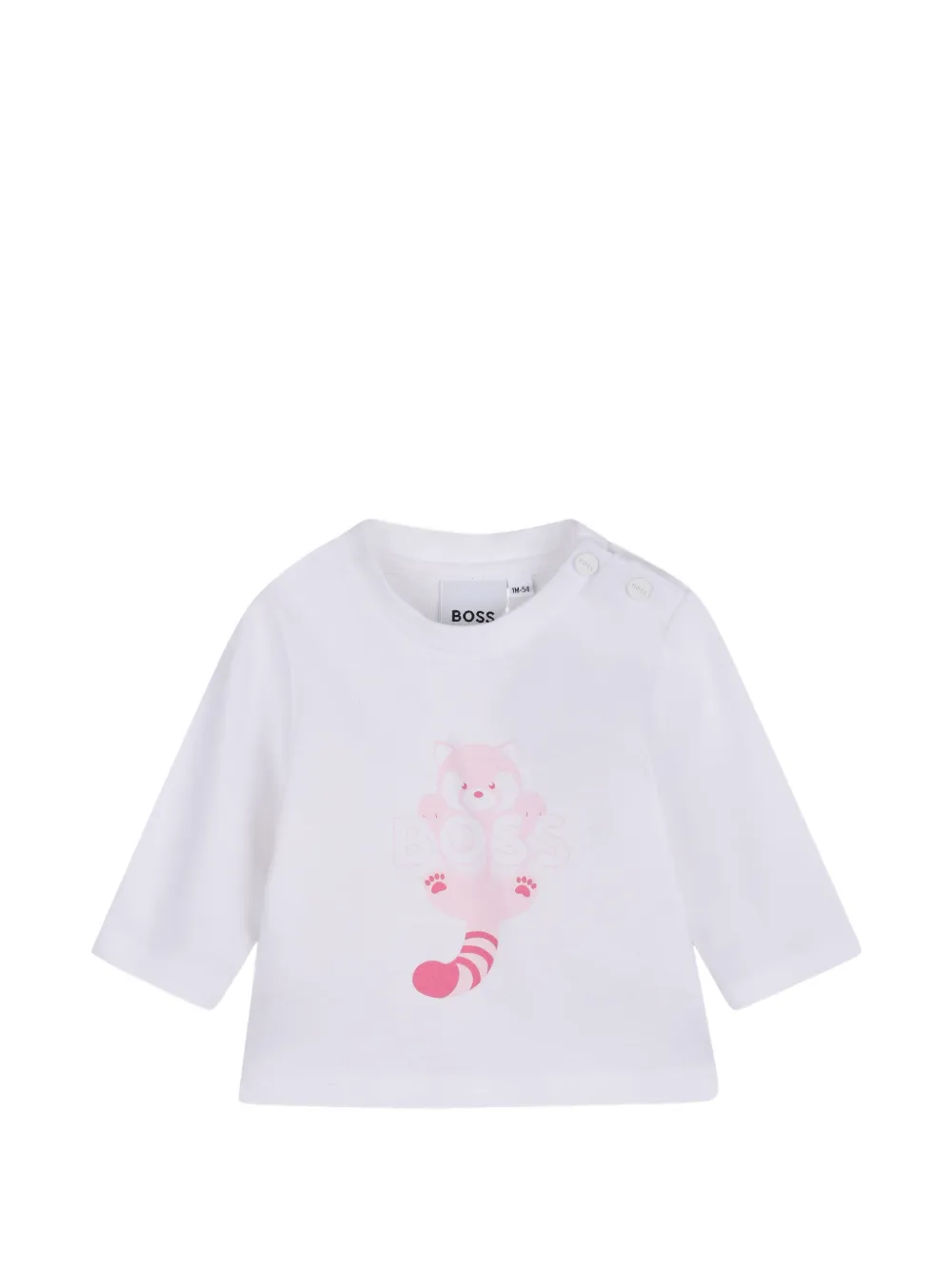 BOSS Kidswear T-shirt con stampa grafica e maniche lunghe - Bianco