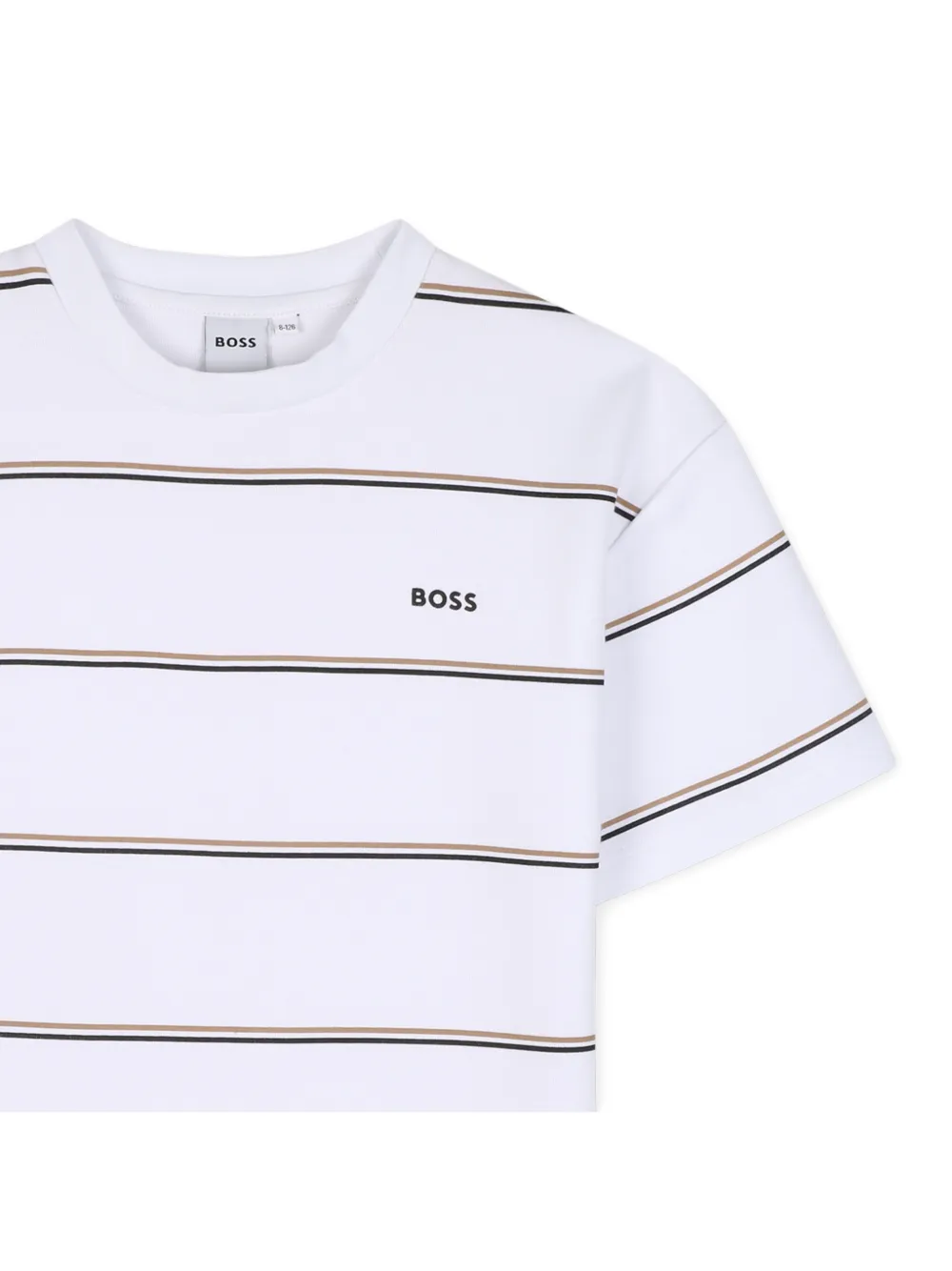 BOSS Kidswear Gestreept T-shirt Wit