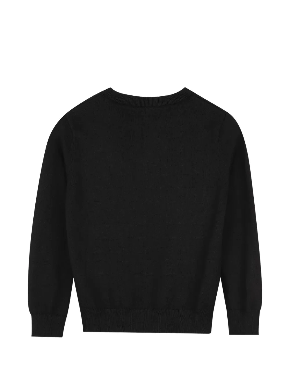 BOSS Kidswear stripe-detail logo-patch sweater Zwart