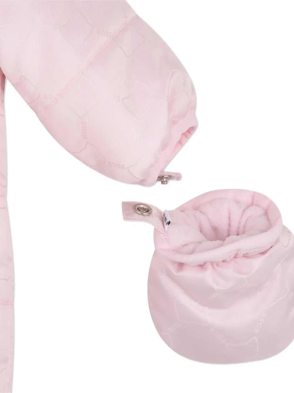 BOSS Kidswear Gewatteerd skipak met logo-print Roze