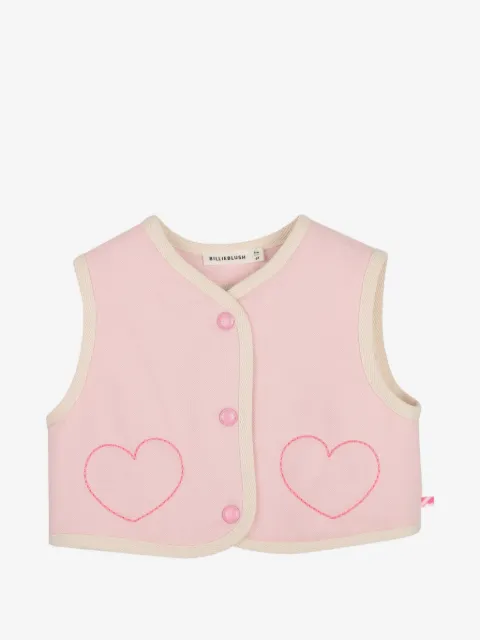 Billieblush reversible heart-embroidered gilet 