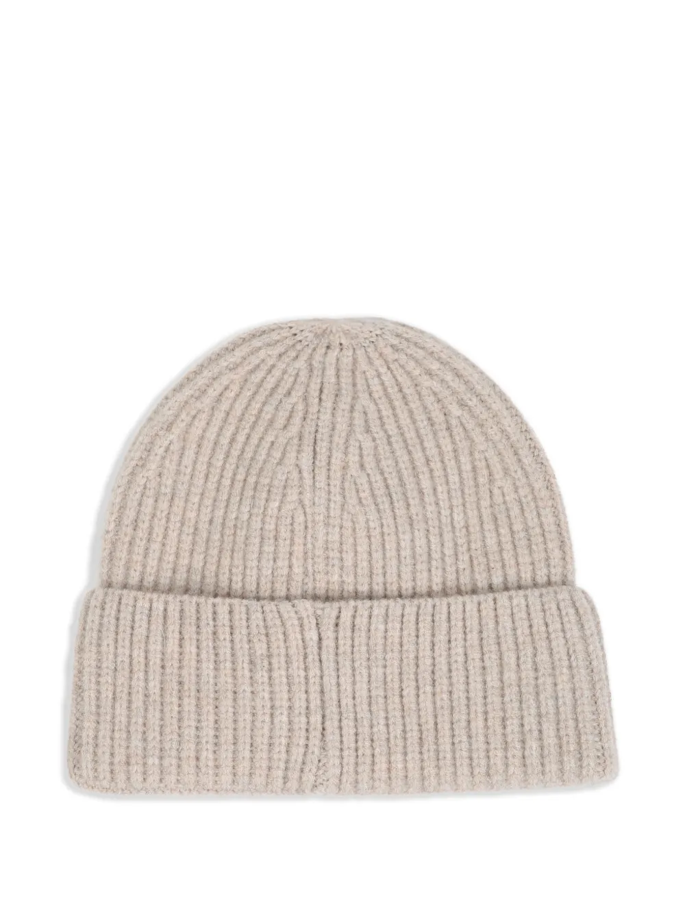 BOSS Kidswear Ribgebreide muts met geborduurd logo Beige
