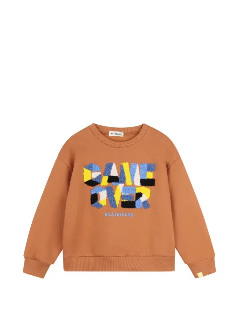 Billieblush bouclé-patch logo-embroidered sweater