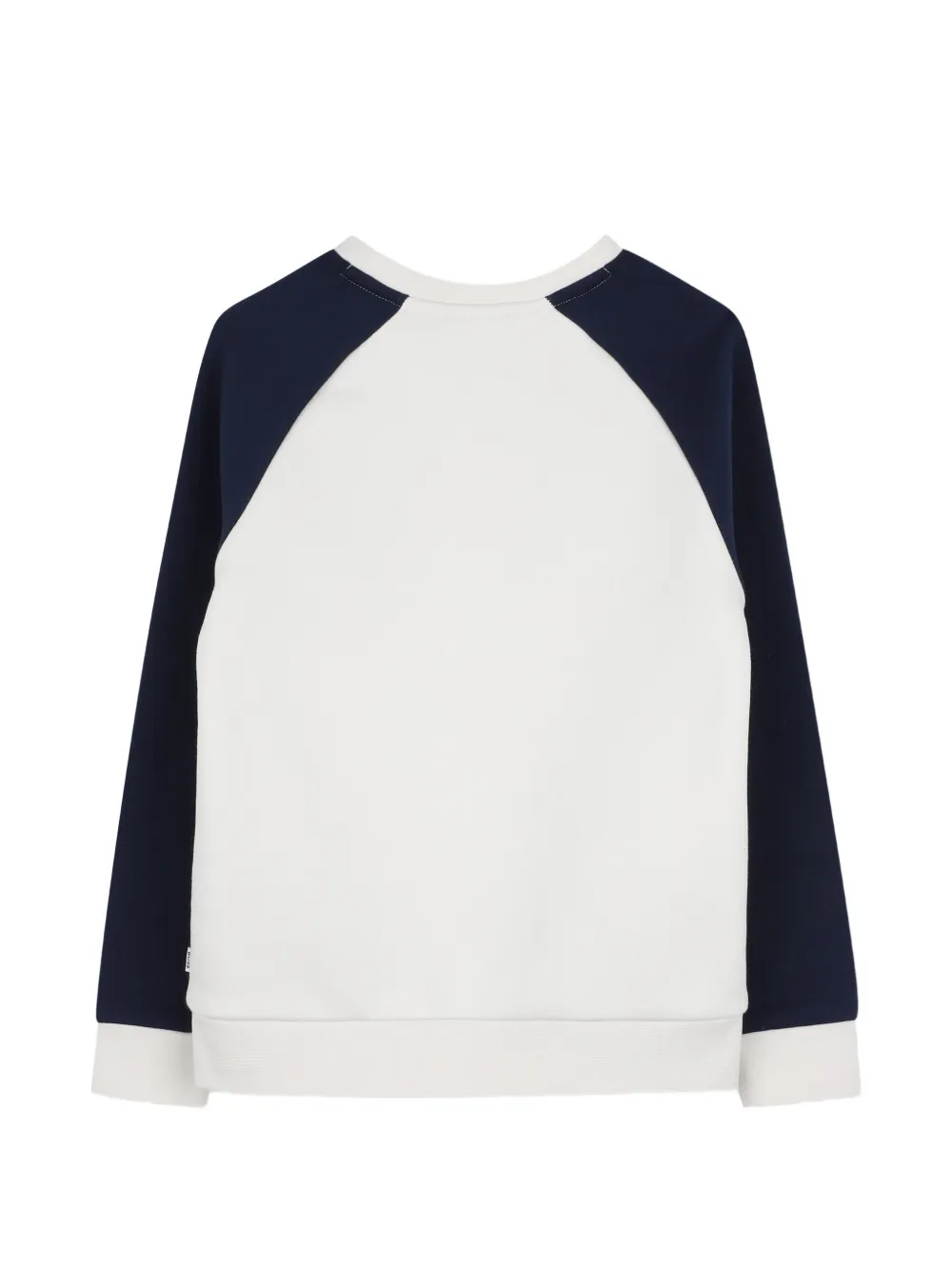 BOSS Kidswear Sweater met logoprint en raglan mouwen Beige